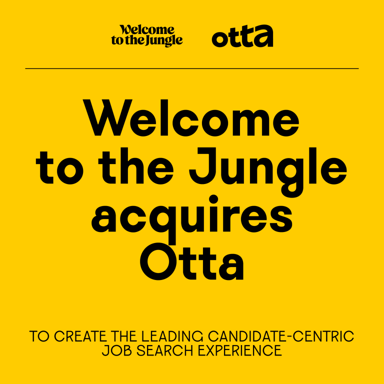 UK recruitment platform Otta acquired by our portfolio company, Welcome to the Jungle.